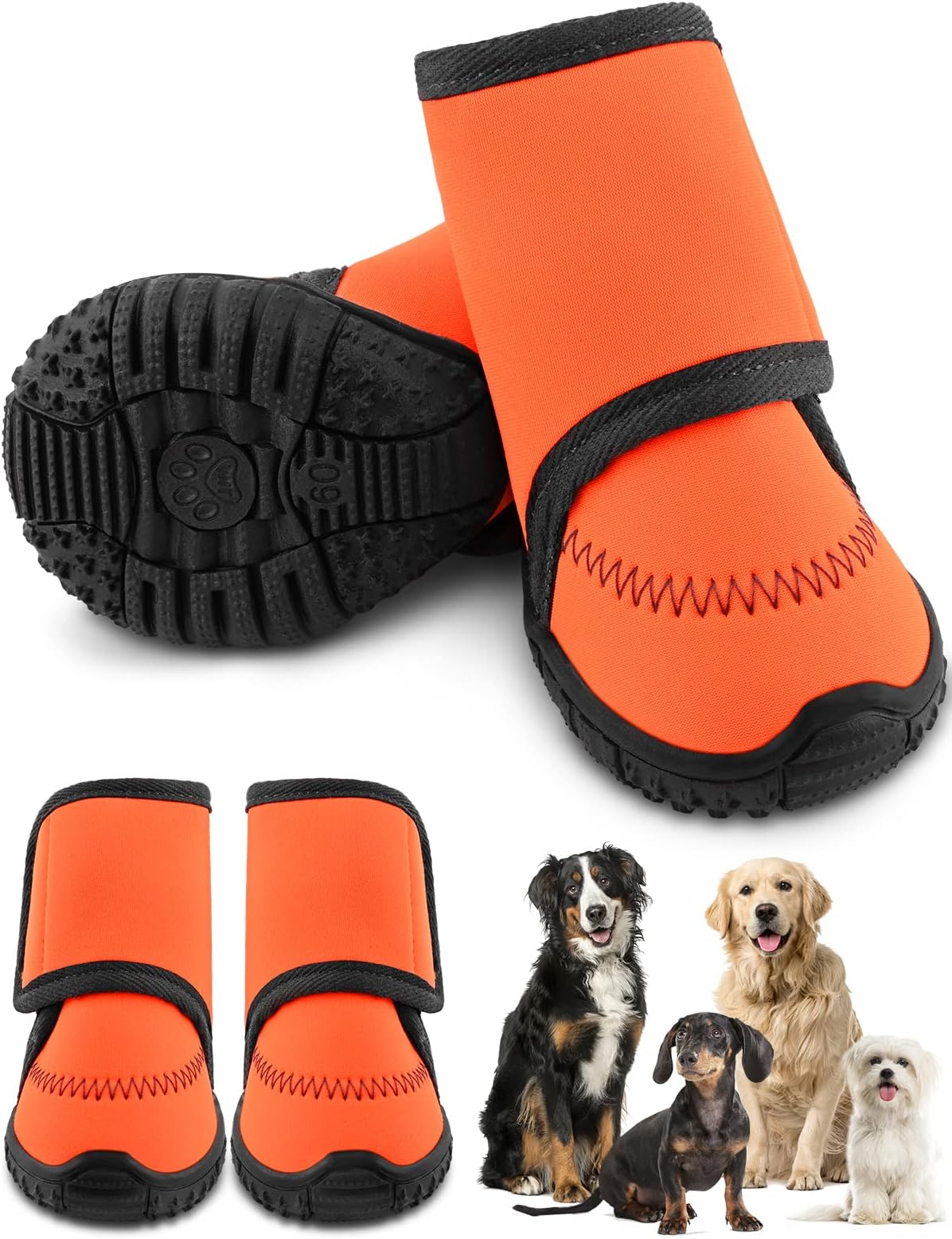 Petbobi Dog Boots, Waterproof Dog Shoes, Rubber NonSlip