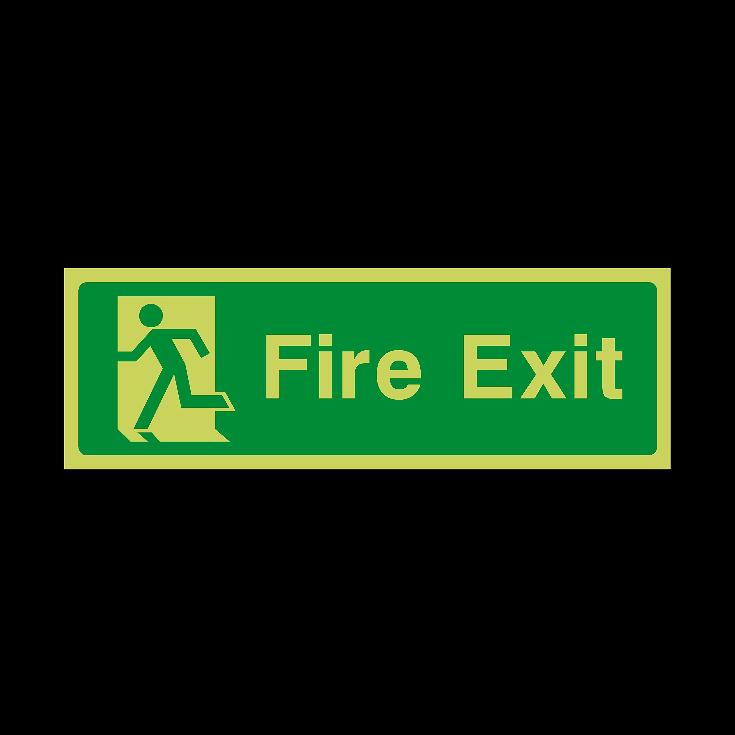 Ussp&S Green Fire Exit Final Left Photoluminescent Plastic Sign - Emergency/Fire Exit/Extinguisher (Ee76)
