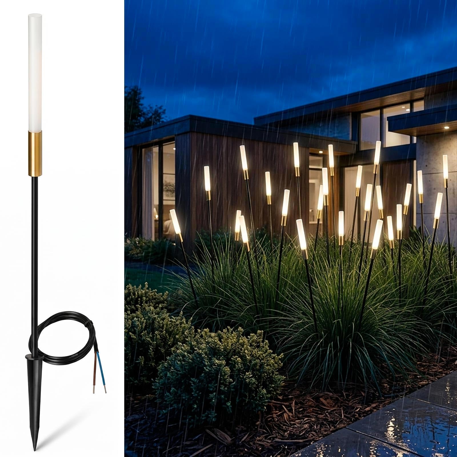 Planetitaly Lampione con Picchetto LED 0.5W Basso Consumo 24V Lampioncino Stelo di Luce Naturale 4000K Palo Luminoso Giardino Terreno Cespugli Vialetti (60cm)