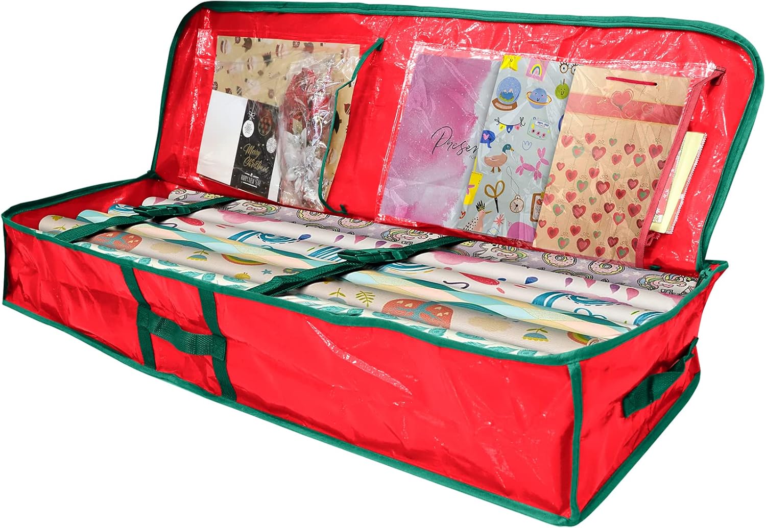 Christmas Wrapping Storage Bag, 1Pcs Red Christmas Storage Bag Christmas Organiser Gift Wrap