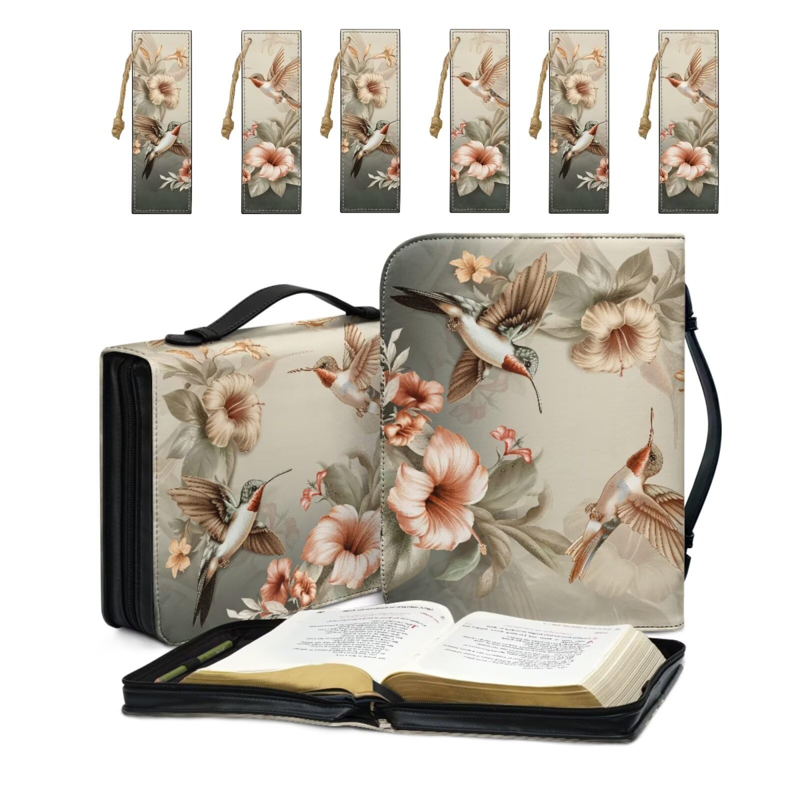 COEQINE Set di 7 custodie per bibbia alla moda da donna, in pelle, con manici, per proteggere i libri, per gli amanti dei libri