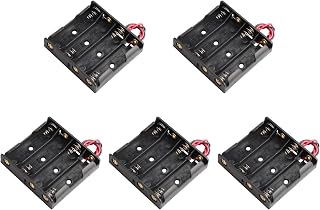 HALJIA 5Pcs 6V AA 4 x 1.5V Plastic Battery Holder Case Battery Storage Box with Wire Leads