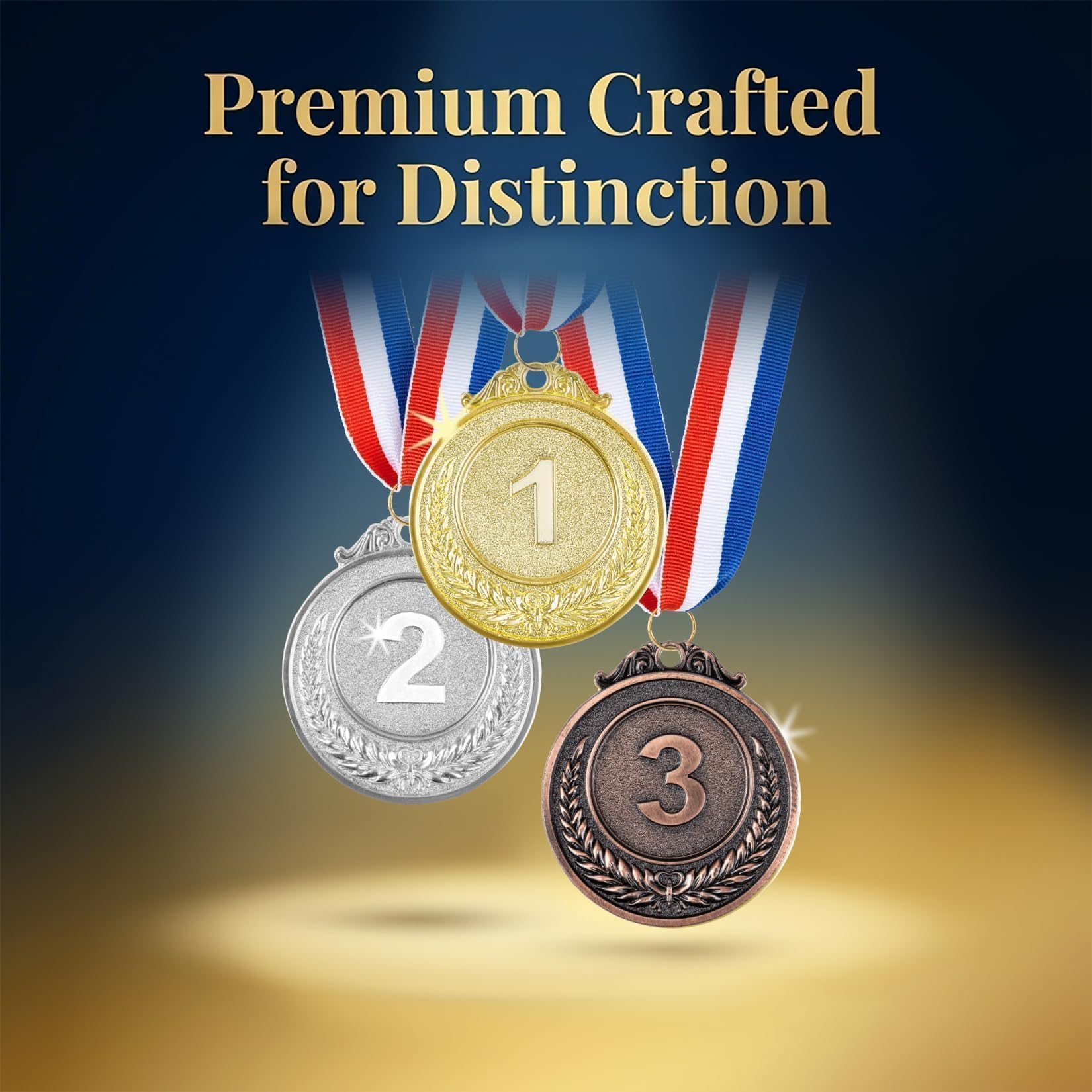 RAINFLOW 9 medallas olímpicas de oro y plata y bronce, medallas olímpicas, 1, 2, 3, premio de metal para deportes, competiciones, fiestas, aulas, estilo olímpico, 2 pulgadas