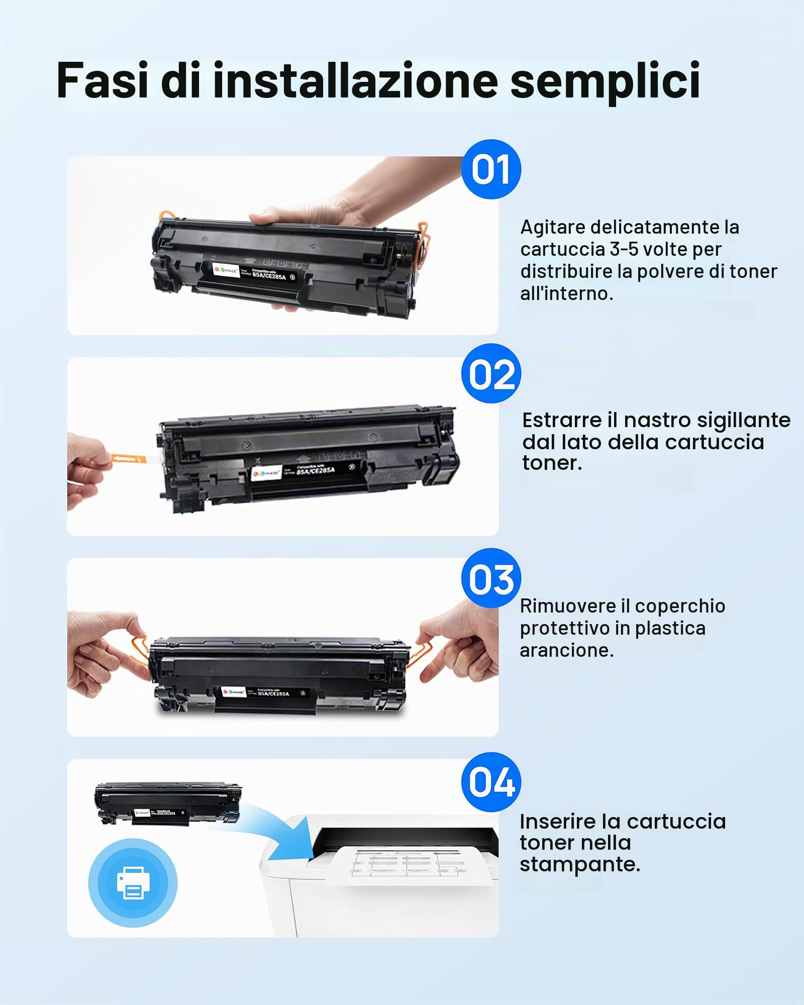 GPC Image 85A Compatibili per HP 85A CE285A per Toner HP Laserjet Pro P1102 P1102W M1132 M1212 M1212NF P1109W M1130 M1132MFP M1217NFW (Nero, 2-Pack)