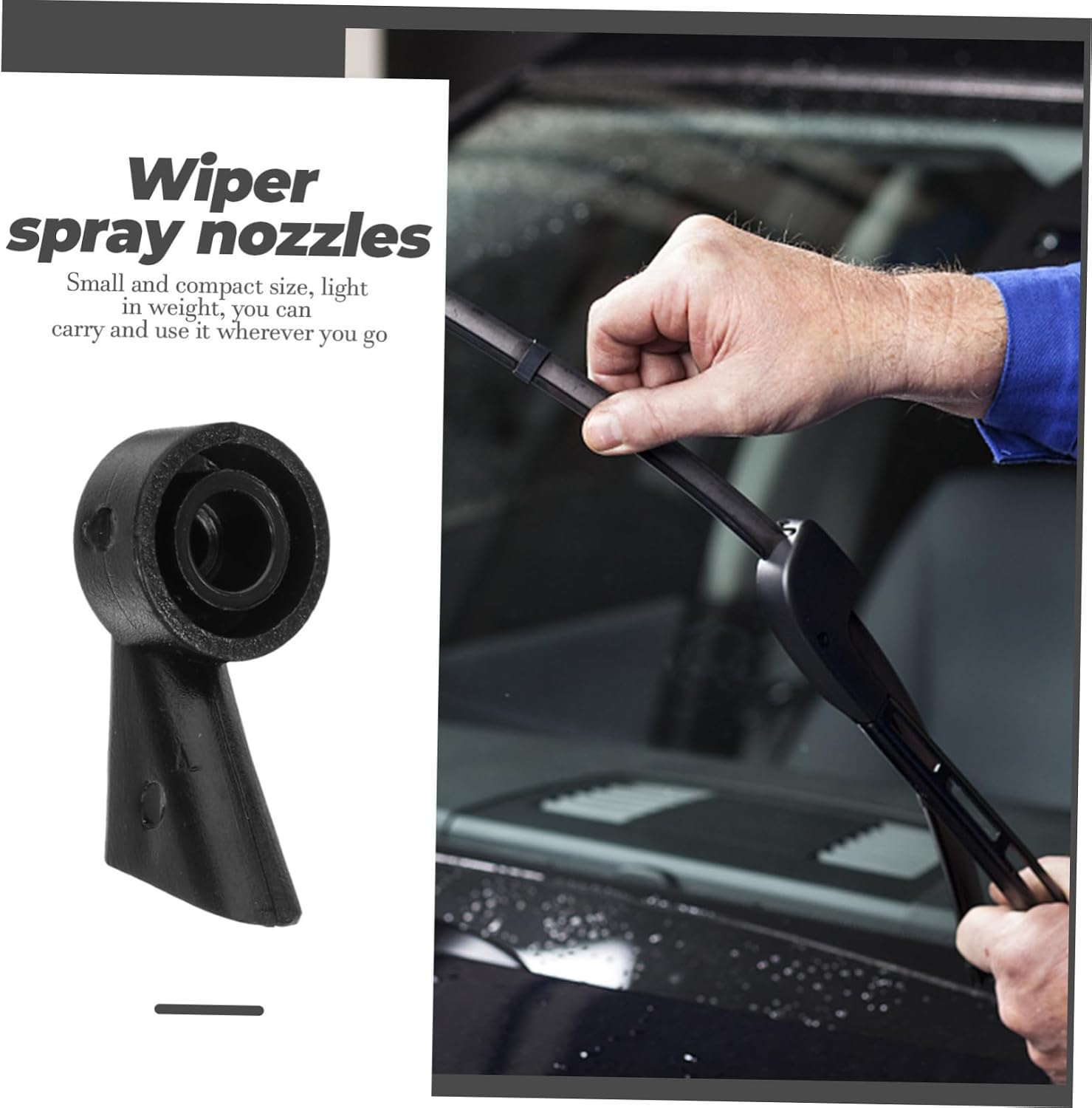 Cabilock 3sets Car Windshield Washer Nozzles Kit Replacement for Rear Front Wiper Spray Windscreen Washing Auto Wiper Nozzles 10pcs*3