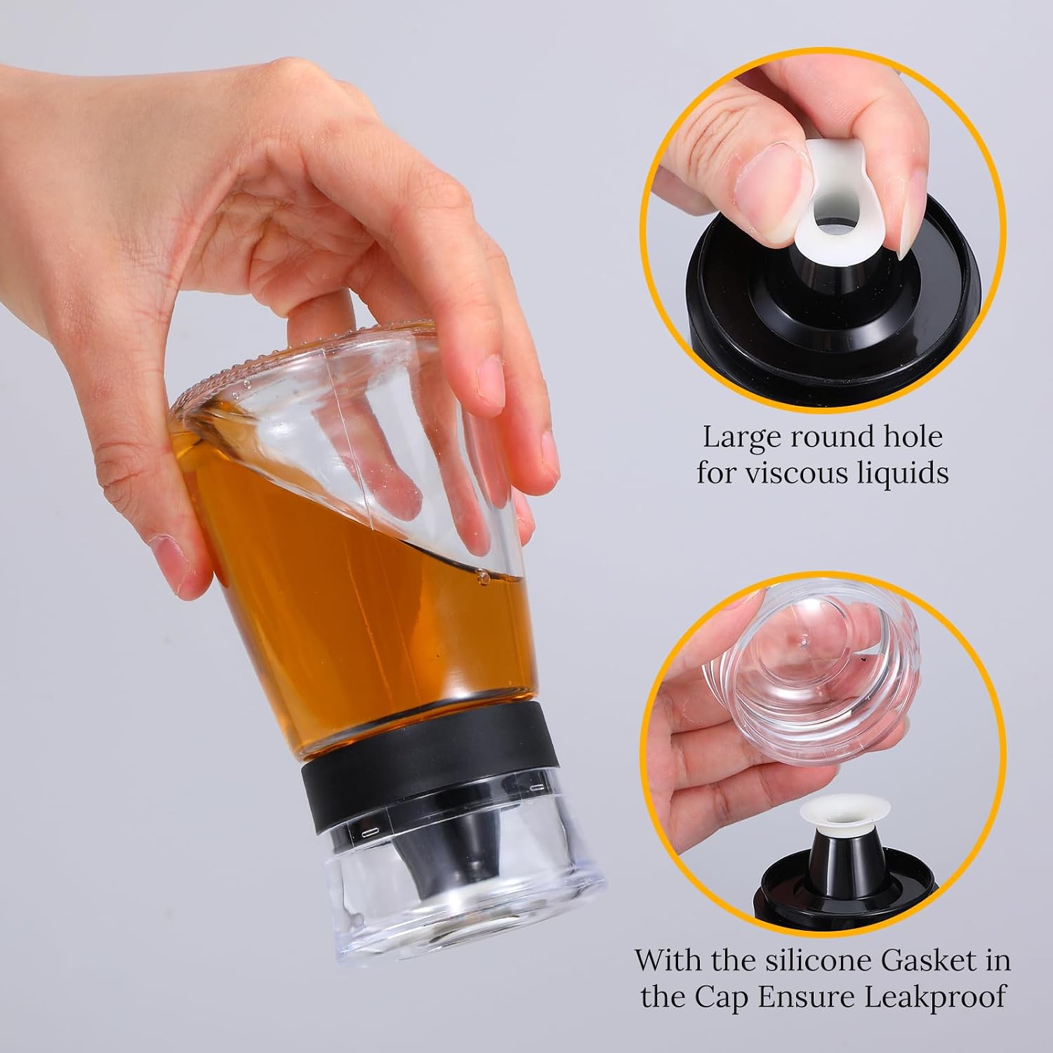 6 Pack 5.4 Oz Oil Dispenser Leak Proof Glass Olive Oil and Vinegar Cruet Dispenser Set for Camping Kitchen Each Black Cap