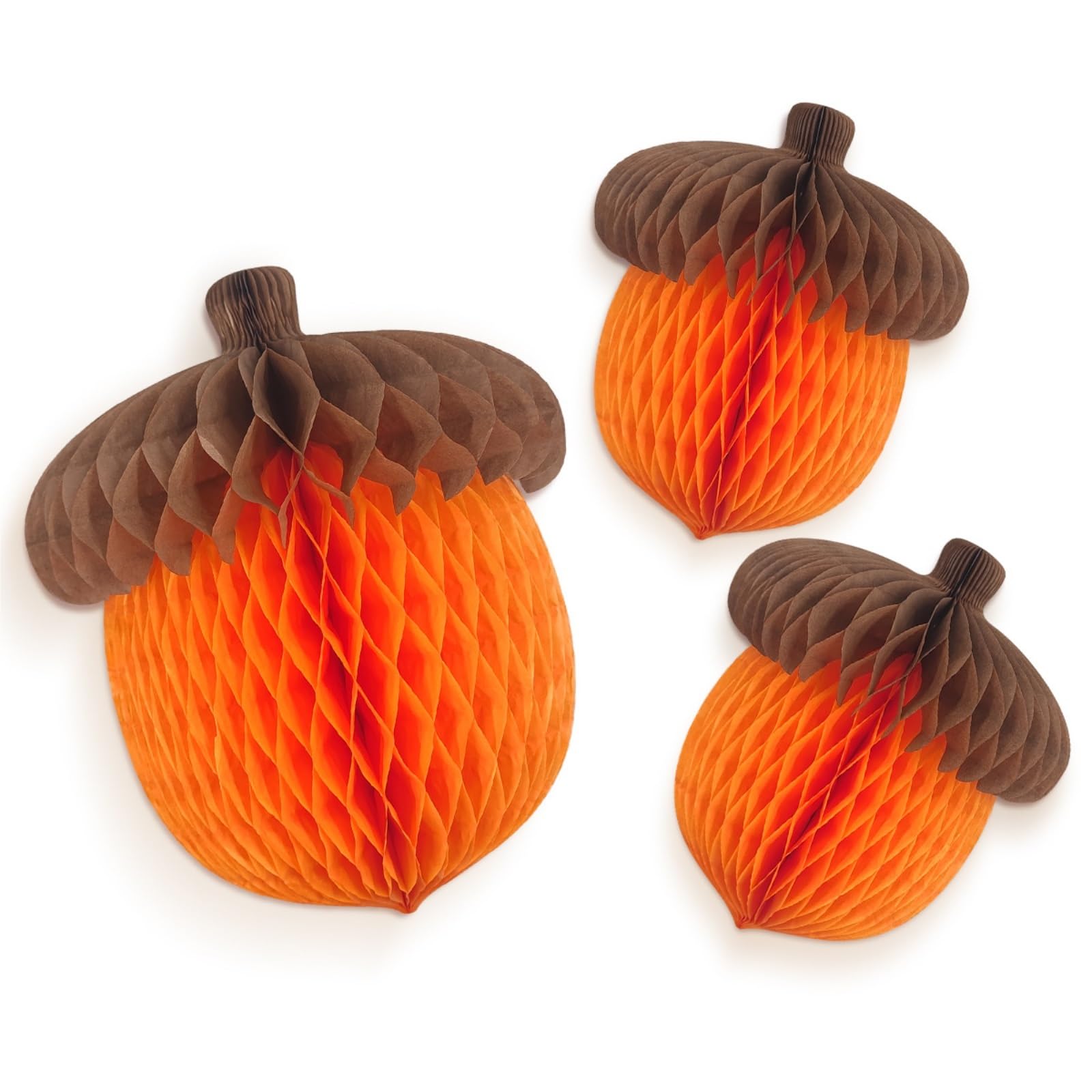 Linterna de Papel farolillo Paquete De 10 Farolillos Papel con Forma Bellota Otoñal Y Bola Nido Abeja For Decorar El Día Acción Gracias Decoraciones de Año Nuevo(20cm)