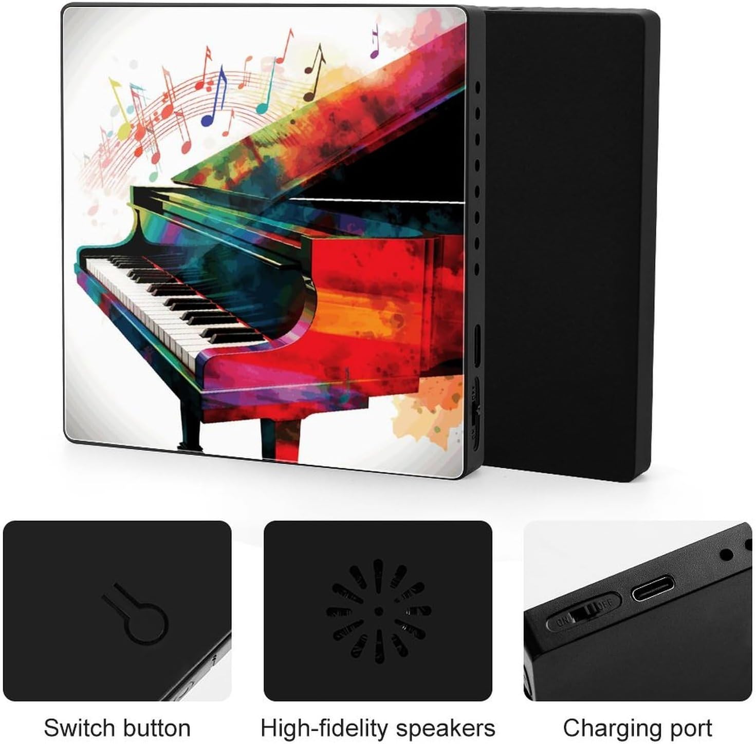 Music Fridge Magnet, Acrylic Magnetic Bluetooth Speaker MP3 Player image 4