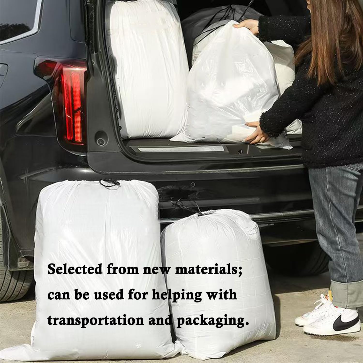 Ultra thick heavy duty Plastic 16 gallon no tear open drawstring trash bags white ‎lavender scent Plastic garbage bags for household kitchen bedroom bathroom living room office restaurant