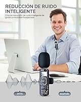 Vista 3 de PQRQP Micrófono Lavalier inalámbrico profesional 3 en 1 para iPhone, Android, cámara, micrófonos inalámbricos, mini micrófono, calidad de sonido