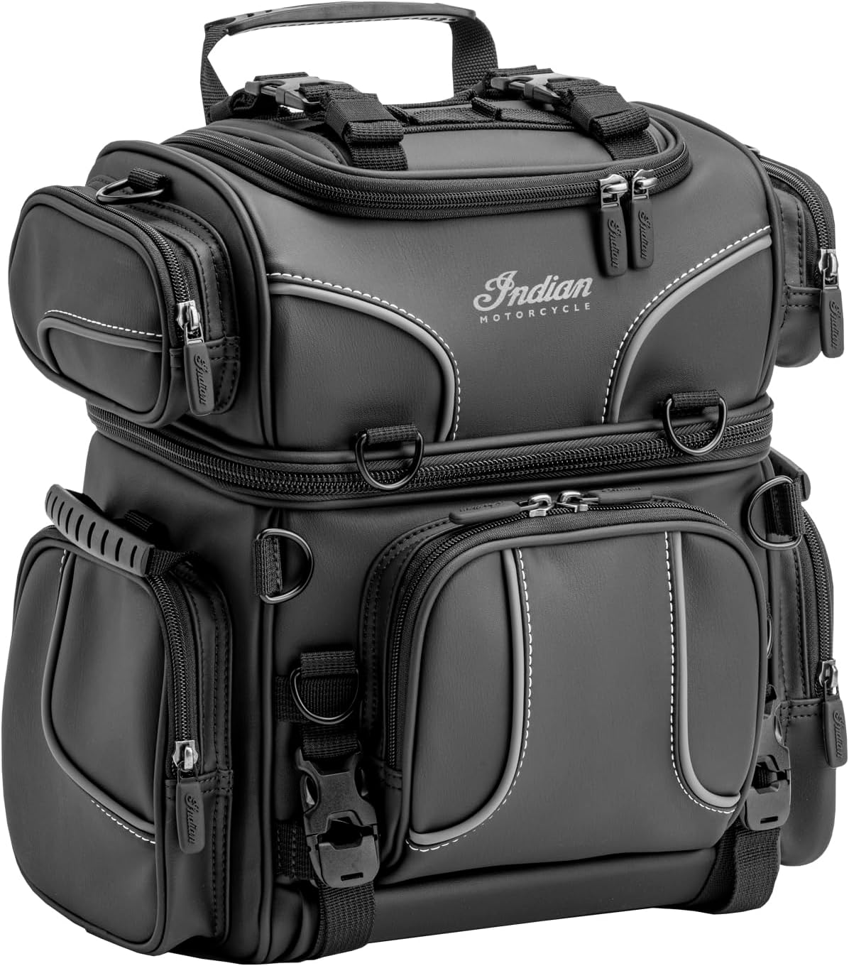 Indian Motorcycle Spirit Lake Day Bag, for Specific Models, Black Vinyl, Genuine OEM - Part 2889406-VBA