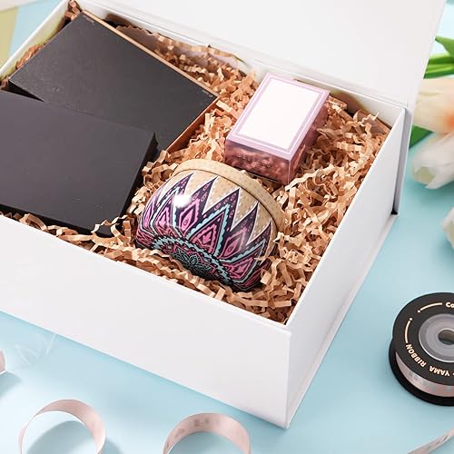 Miniatura 2 de Caja de regalo de 9 x 6.5 x 3.5 pulgadas, caja de regalo blanca con tapa, caja de propuesta de dama de honor, caja de regalo de cierre magnético,