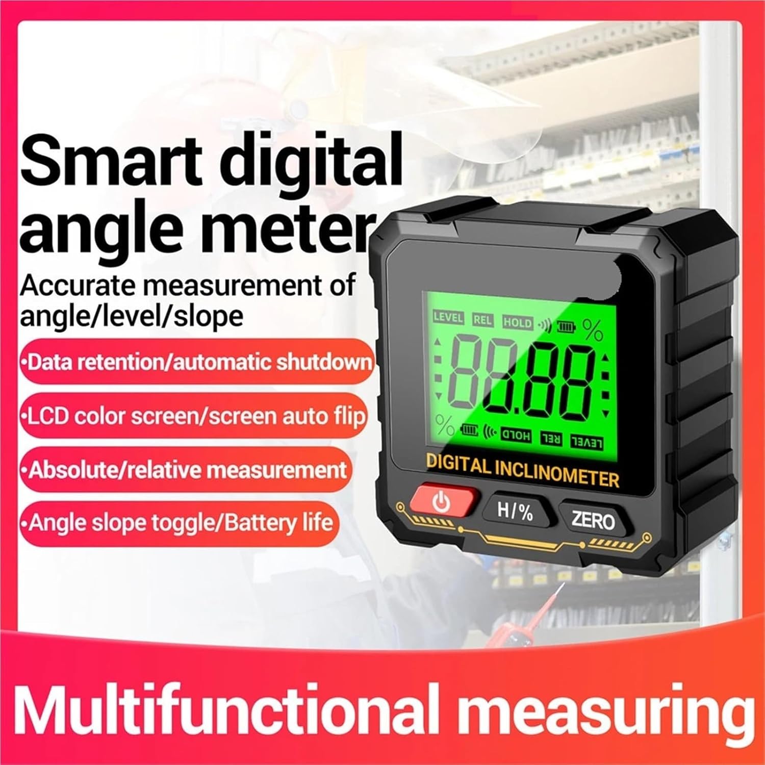 Digital Angle Finder, Digital Angle Gauge Magnetic Protractor Inclinometer Level Finder Electronic Box With Backlight,Angle Finder