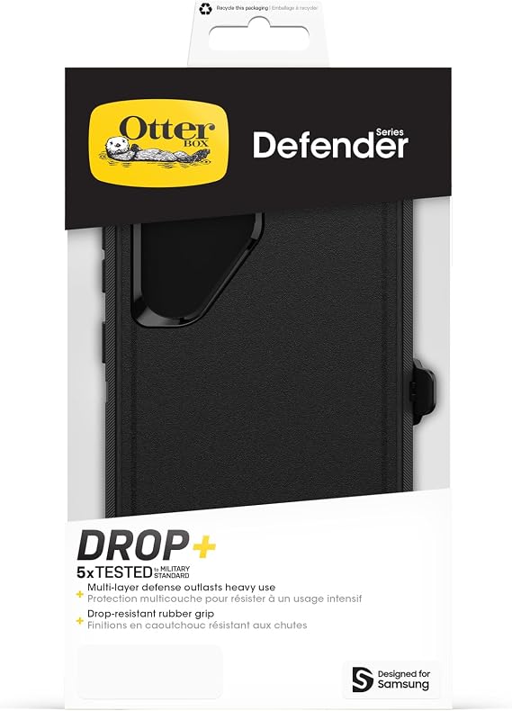 OtterBox Defender case for Samsung Galaxy S24 Ultra, shockproof, drop-proof, ultra-sturdy, protective case, 5 x tested according to military standard, black