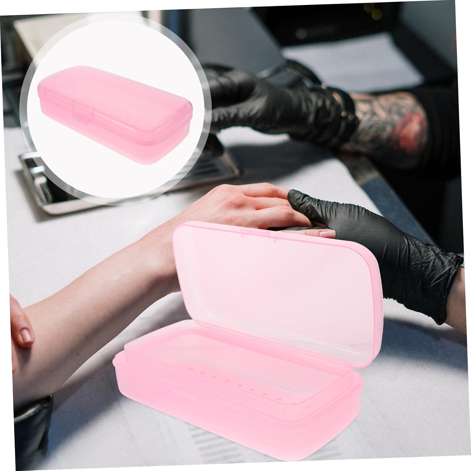 Ipetboom Nail Art Tools Tray Box Manicure Kit Nail Accessories Tray Case Tool Storage Easy Cleaning