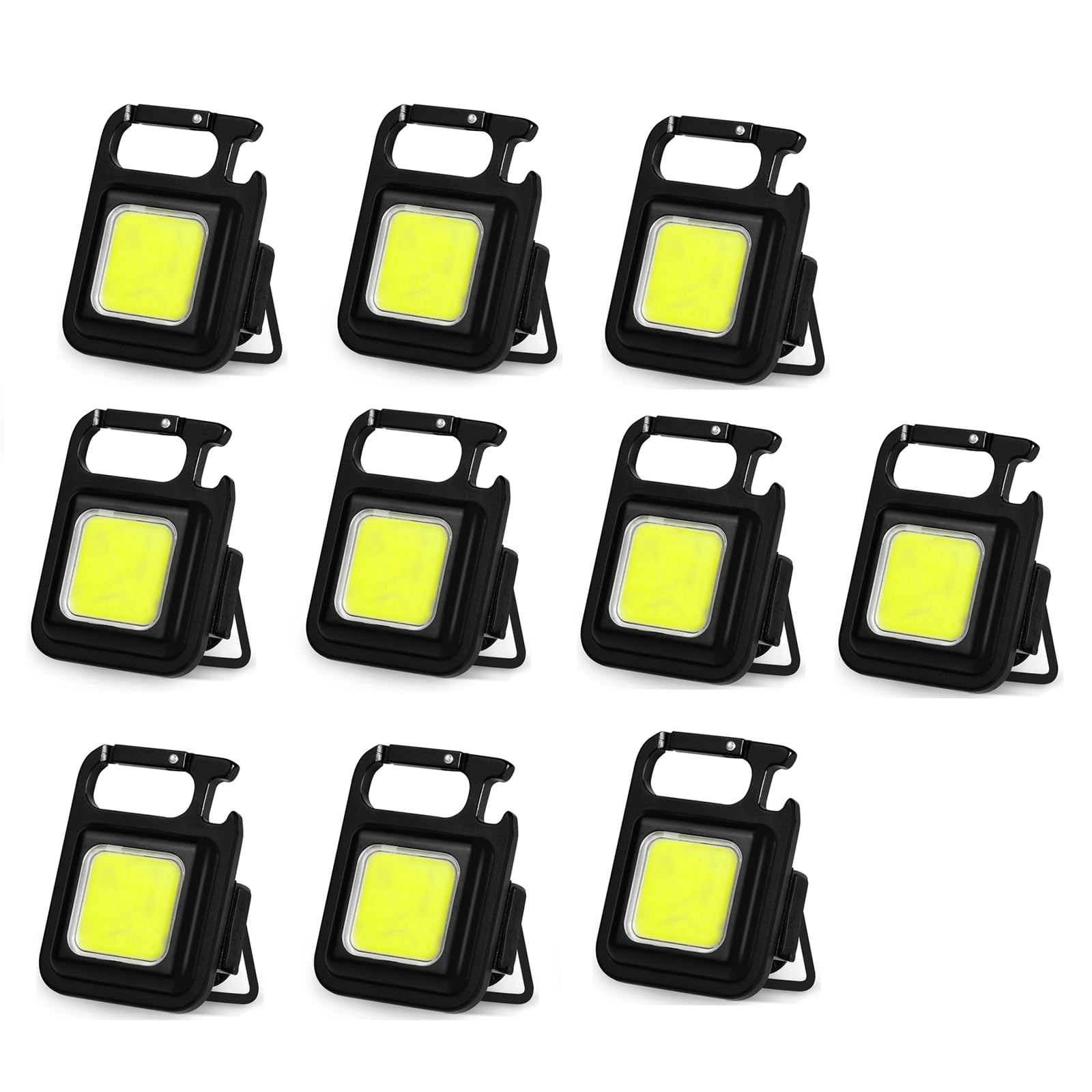 NineLeaf Portable Flashlight Keychain,COB Keychain Work Light,1000 Lumen Emergency Light Flashlights 4 Light Modes,with Folding Bracket Bottle Opener and Magnet Base,Walkig Dog,Camping and Hiking