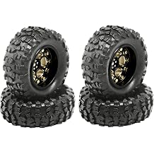 Hobby Brass Offset 3.6mm Beadlock 0.7'' Wheel RimsTire 20mm Outer Diameter for AXIAL SCX30 Ford Bronco 4X4 SCX30 Jeep Wrangler JLU 4X4 Upgrade Parts Offset 0.7 Wheel Gold Screw tire