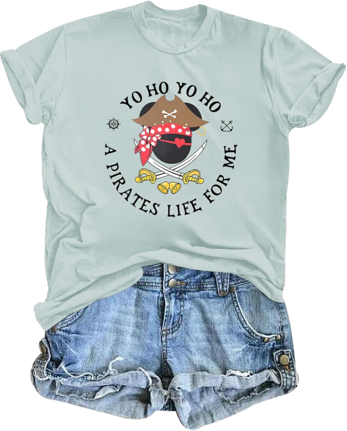 Pirate Shirt Women Cruise Shirts Yo Ho Yo Ho A Pirates Life for Me Graphic Tees Family Vintage Tshirts Casual Tops