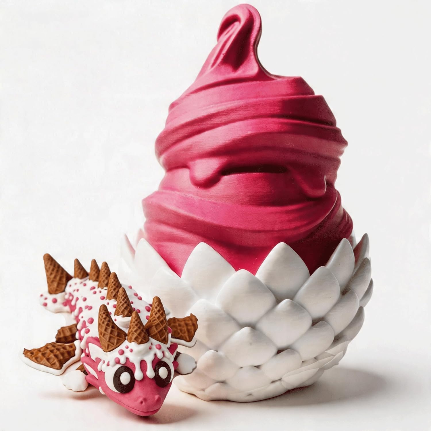 Flexi Baseball Dragon & Egg, 3D Dragon Eggs with Dragon Inside, 3D Printed Dragon Egg, 3D Printed Dragon with Wings, Dragon Statue, Dragon Toy, Dragon Fidget Toy, Ball Style Dragons