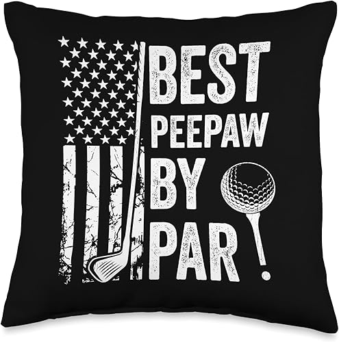 Miniatura 4 de Best Dad By Par Golfing Apparel by AlphaONE Best Peepaw by Par USA Flag Father's Day Golfing Dad Throw Pillow, 18x18, Multicolor