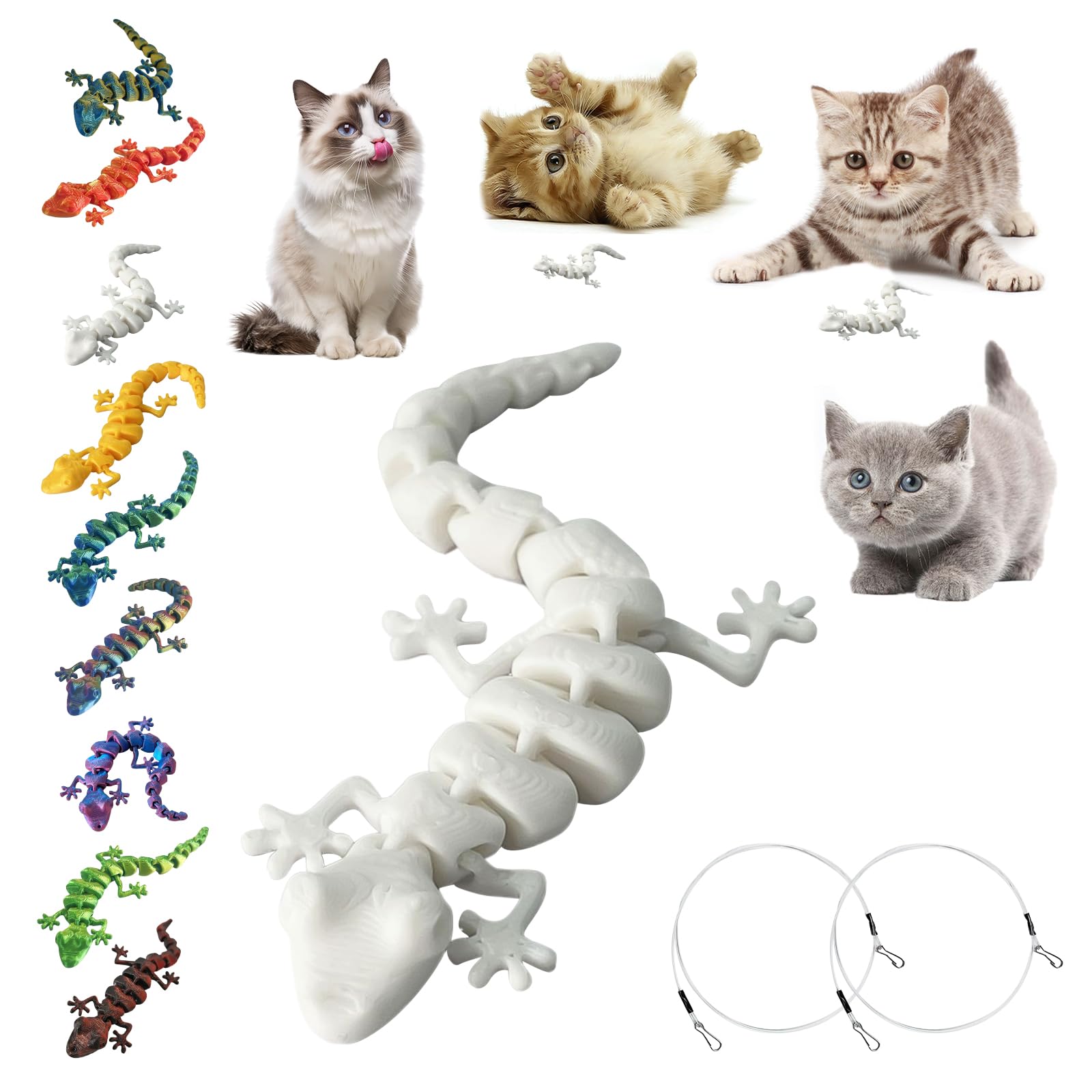 Amazon.co.jp: 雲見 猫用おもちゃ トカゲッチュ【猫の本能目覚める