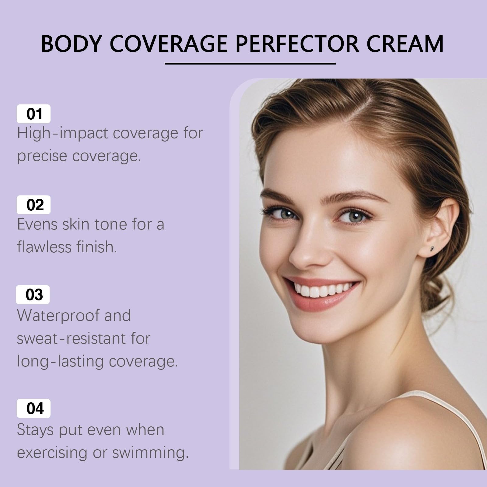 Crème Correctrice Corps Haute Couvrance – Illuminateur de Teint – Longue Tenue Résistante à l’Eau – 50 g