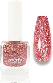 Glitter Nail Polish - Peeling Off Nail Polish - 2 In 1 Glitter Pink Nail Polish - Quick Drying & Nail Varnish - Water Based Formula & No Need Baking Glitter Nail Polish Women Children (48)