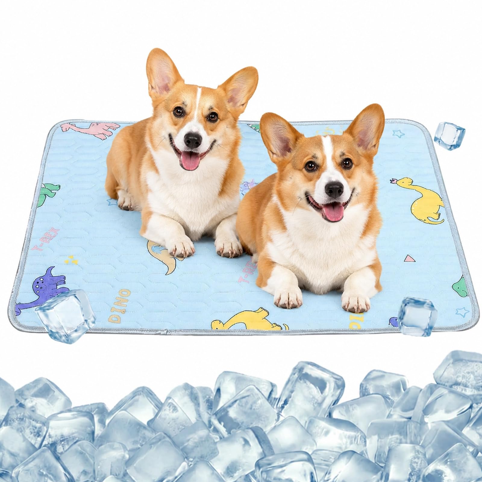 Wtoawgt Dog Cooling Mat 50x70cm, Durable Pet Cool Mat, Non-Toxic Gel Self Cooling Pad, Washable No Need to Refrigerate, Indoors Outdoors Car Hot Summer Dogs Cats