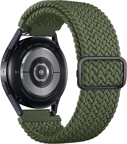 Miniatura 1 de Vancle Correa elástica trenzada compatible con Samsung Galaxy Watch Active 2 Band de 1.575 pulgadas, 1.732 pulgadas, Galaxy Watch Active, correas
