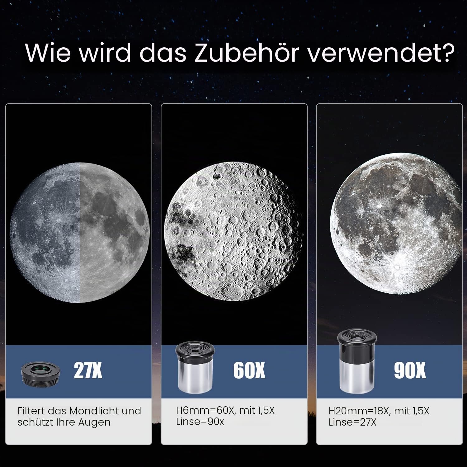 Astronomisches Teleskop für Kinder, Uverbon Teleskop für Astronomie, Teleskop, Zoom, 90 x HD, räumlich, Monokular, für den Außenbereich, mit verstellbarem Stativ für Kinder, Erwachsene, Anfänger
