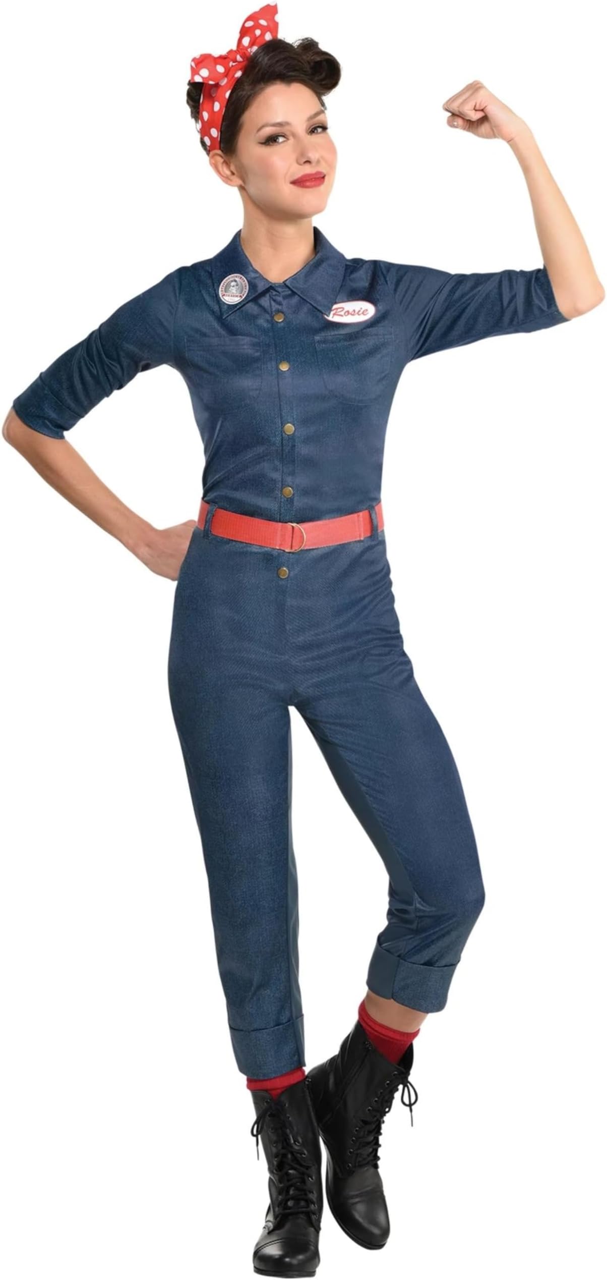 Rosie The Riveter Costume Set - Small (2-4) 1 Pack - Iconic Women's Empowerment Outfit - Vibrant Multicolor Fabric - Perfect Outfit For Your Daring Events & More