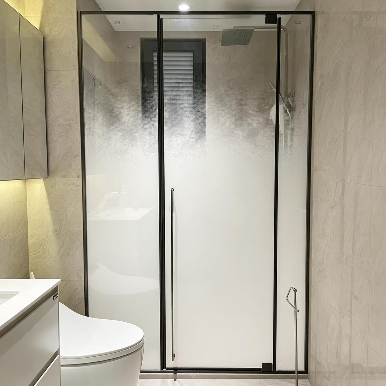 Vinilo Ventana Privacidad Lámina Decorativa Semitransparente para Ventanas | Pegatinas de Vidrio con Degradado de Puntos Blancos, Lámina Translúcida Esmerilada para Ventanas, Vinilo Decorativo Degradado