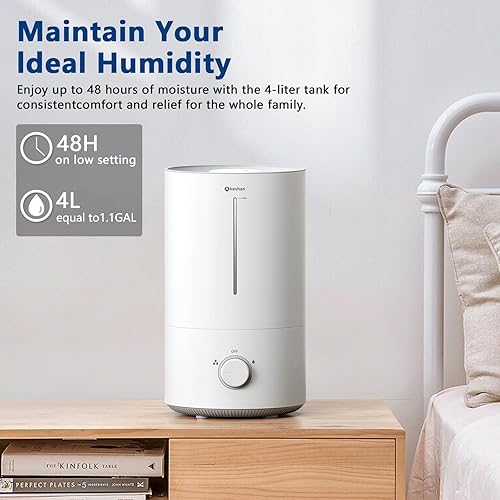 Miniatura 2 de Akeshan Humidificador de 4 l1 galón para dormitorio, humidificador ultrasónico de llenado superior de niebla fría con 11.8 fl ozh de gran velocidad