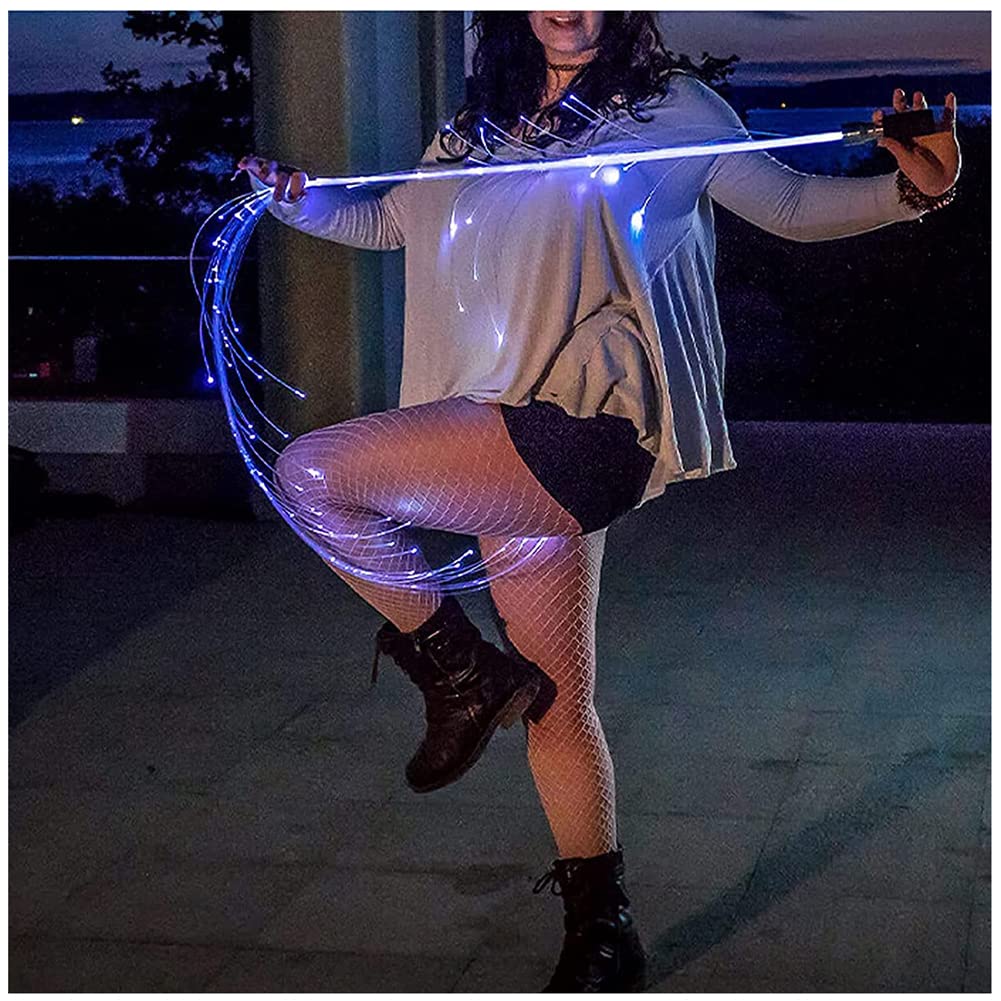 Fouet à fibre optique de 6 pieds lumineux pour danser en festival et soirée rave