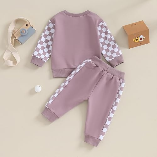 Miniatura 3 de BeQeuewll Ropa para bebé niña, trajes de otoño e invierno, sudadera de manga larga, sudadera y pantalones para niños pequeños