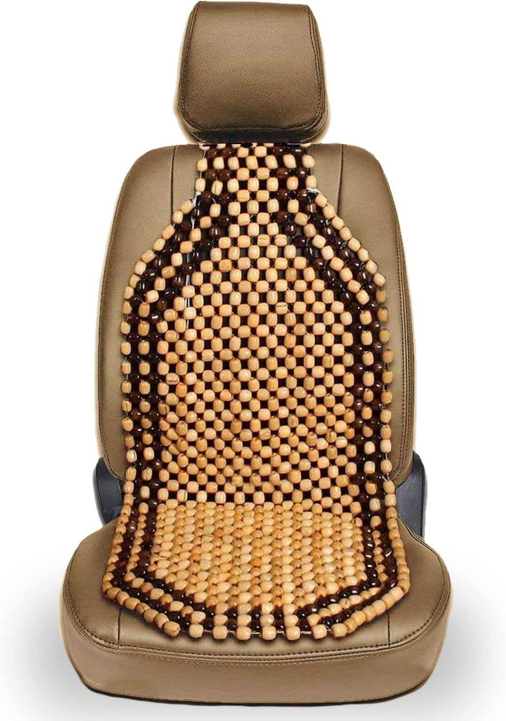 VaygWay Natural Wood Beaded Seat Cushion Wooden Beaded