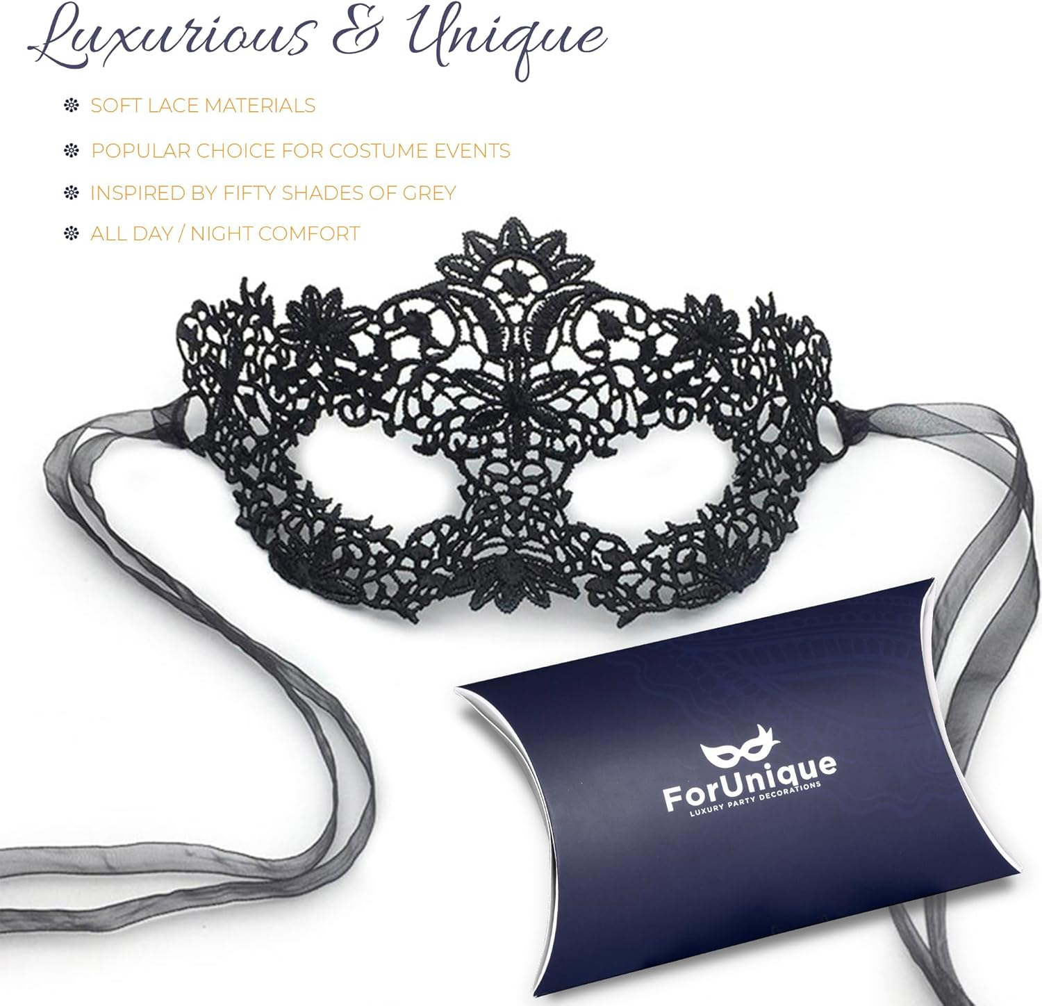 Masquerade Mask for Couples Women and Men - 3 Pack Venetian Gold and Black Lace, Mardi Gras Mask - Image 5