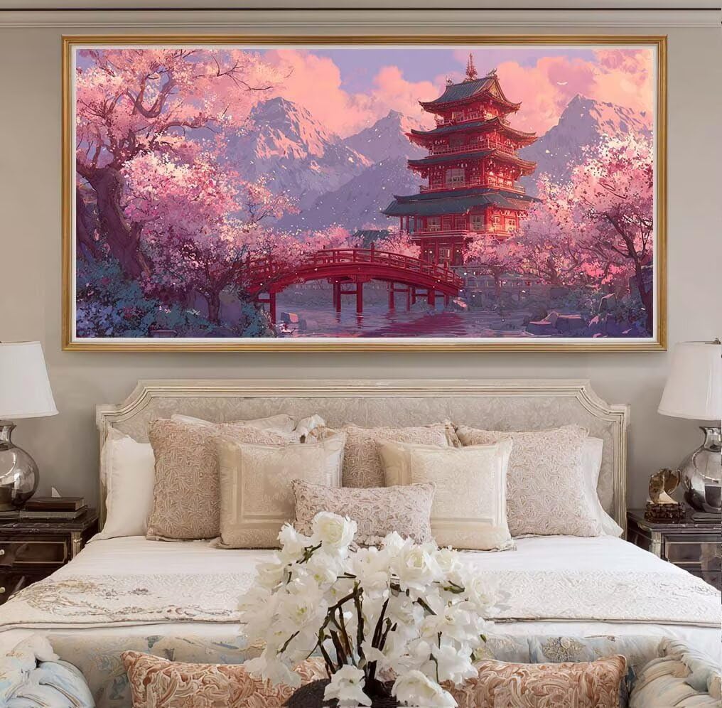 Diamond Painting Kits for Adults, 5D Diamond Art Tower Bridge 40x90cm, DIY Large Landscape Dimond Art kits Adults, Full Drill Crystal Rhinestone Embroidery Canvas for Home Wall Decor (DP345)
