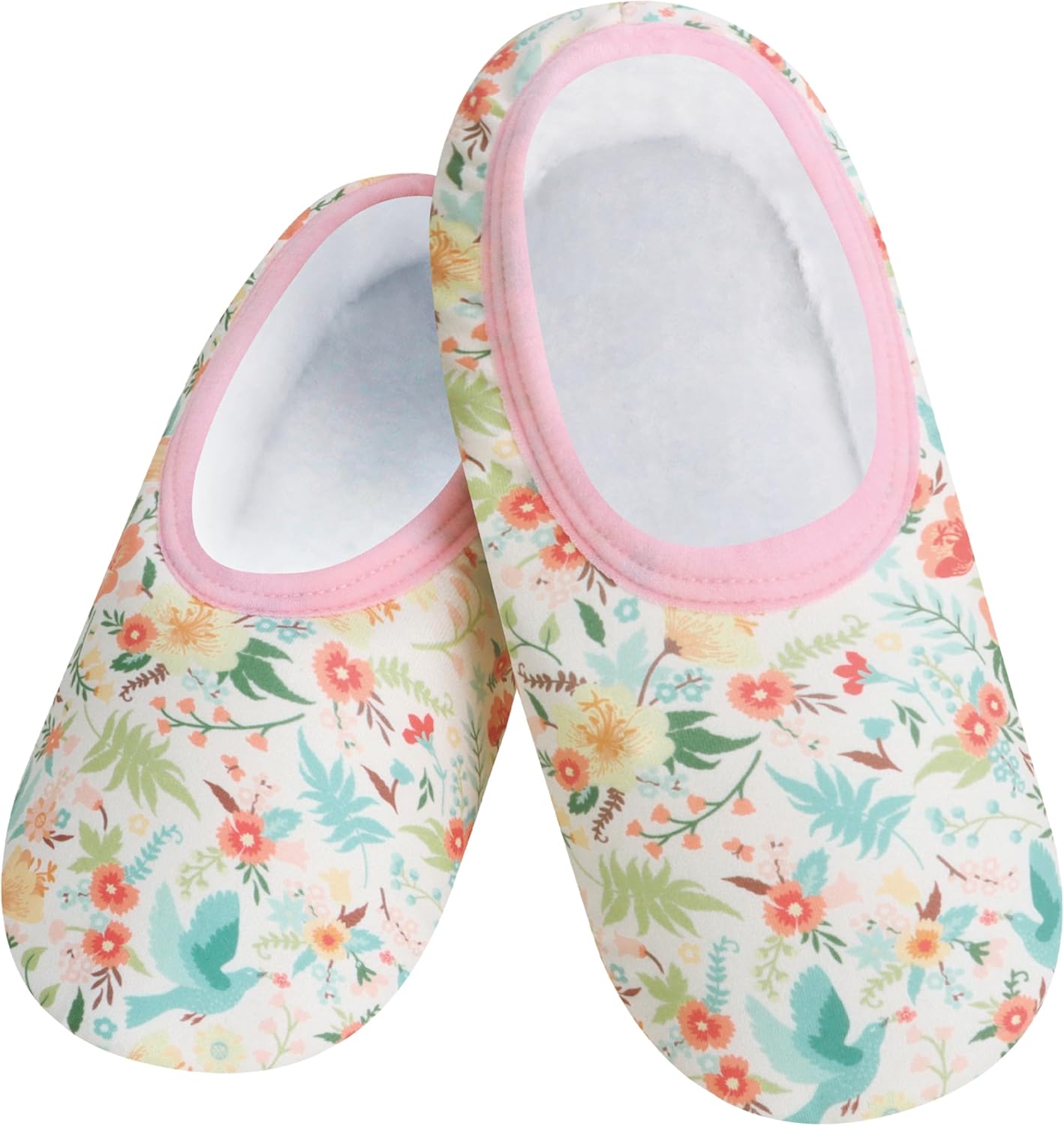 Snoozies Garden Flowers Skinnies pantuflas calcetín mujer antideslizantes