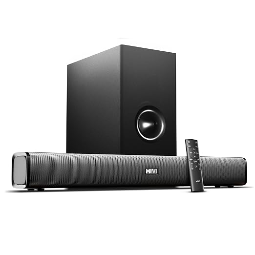 Mivi Nex 150 Soundbar with Subwoofer | 150W Home Theater Speaker | 2.1 Channel Sound Bar for Smart TV | Bluetooth v5.3 | HDMI, ARC, Coaxial & USB Speaker Home Theatre | Made in India (Black)
