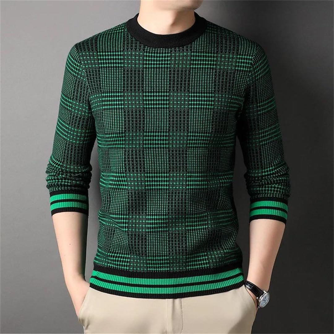 [Sweejim] メンズファッションニットプルオーバークルーネックセーターメンズウールカジュアルジャンパー