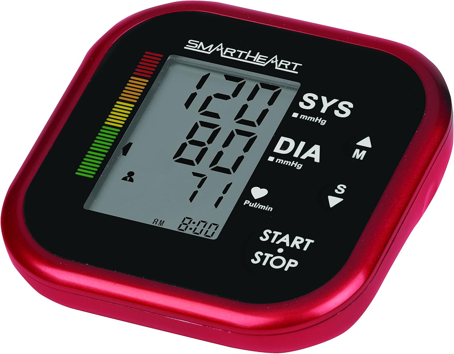 Veridian Healthcare Smartheart Automatic Digital Blood Pressure Arm Monitor, 1 Count (Pack of 1), (01-553) Red