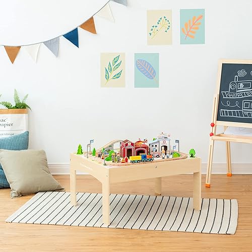 Miniatura 22 de Teamson Kids Laboratorio de juego preescolar 7 en 1 - Cubo de actividades de madera grande, laberinto de cuentas y conteo para niños, juguetes