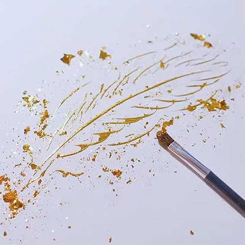Miniatura 4 de Adhesivo de hoja de oro, adhesivo dorado, pegamento de hojas de oro para manualidades, arte, uso de madera (3.4 fl oz + cepillo + guantes)