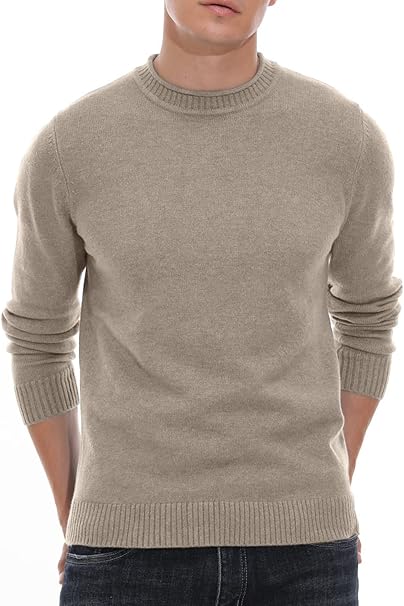 Pull Homme Hiver Décontracté - Manches Longues, Col Rond, Coupe Slim, Tissu Chaud Et Respirant