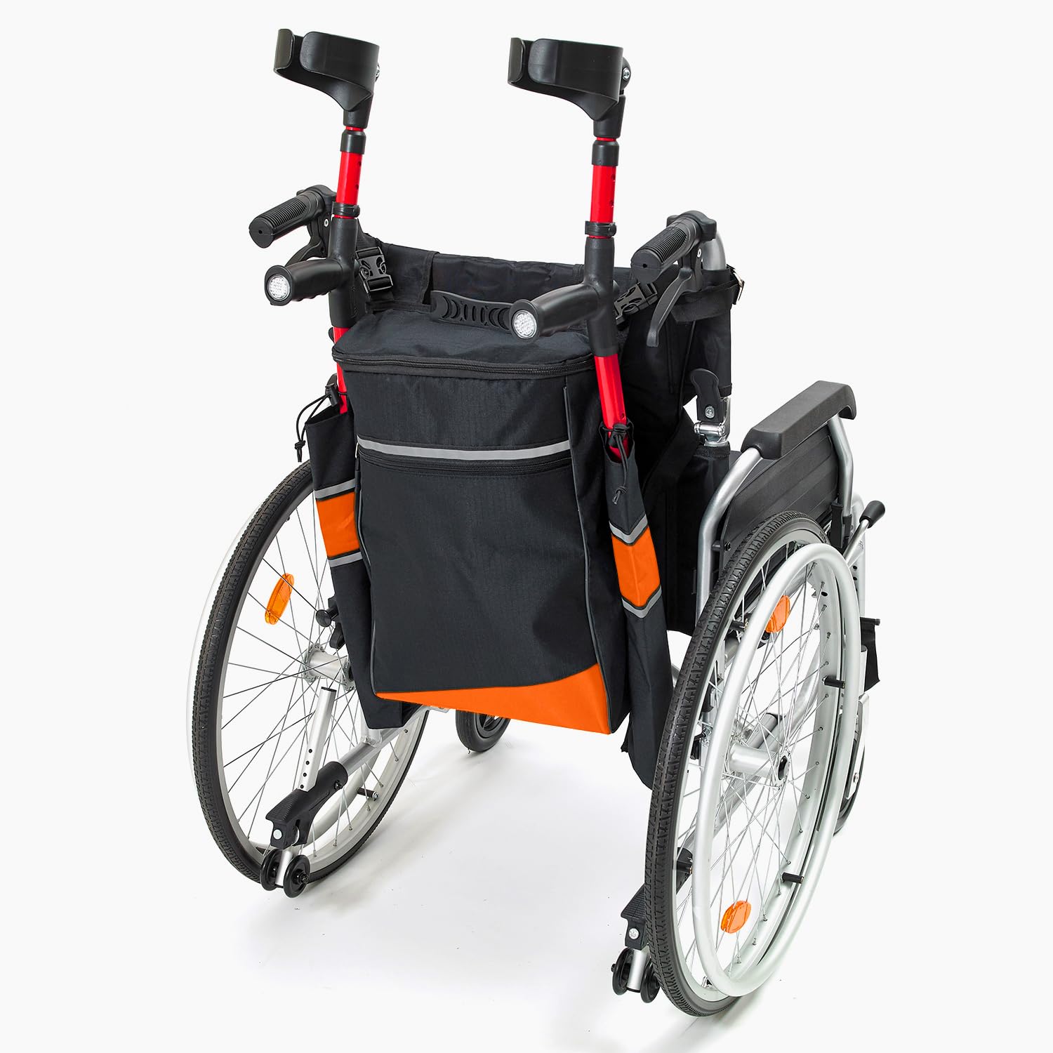 Biscay - Bolsa para muletas de movilidad - Naranja | Bolsas de movilidad para scooter Bolsa de silla de ruedas Soporte para bastón de patinete y silla de ruedas y movilidad Bolsas y cestas Accesorios