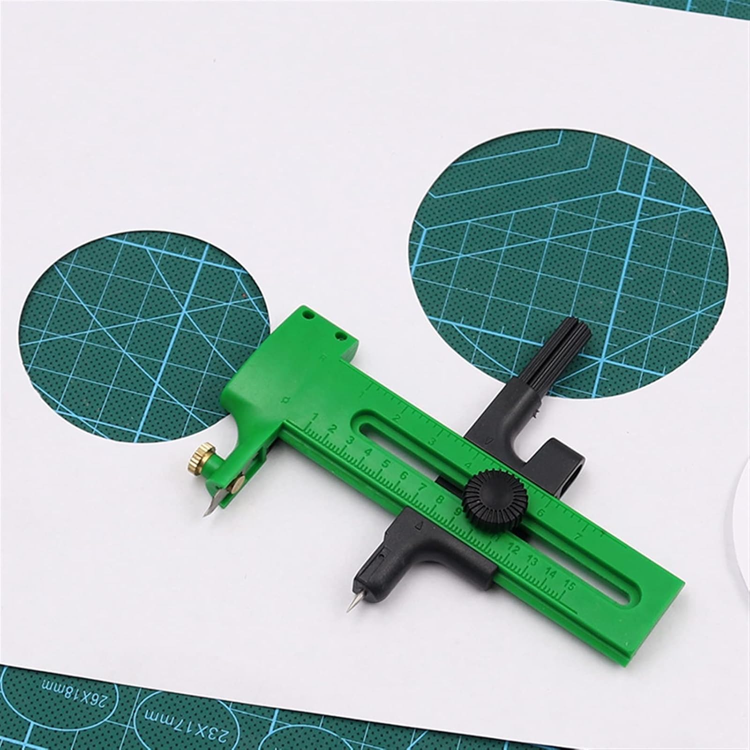 1Piece Rotary Compass Circle Cutter Double-Stage Adjustable Paper Cardboard Rubber Vinyl Leather Art Craft Tool(Red)