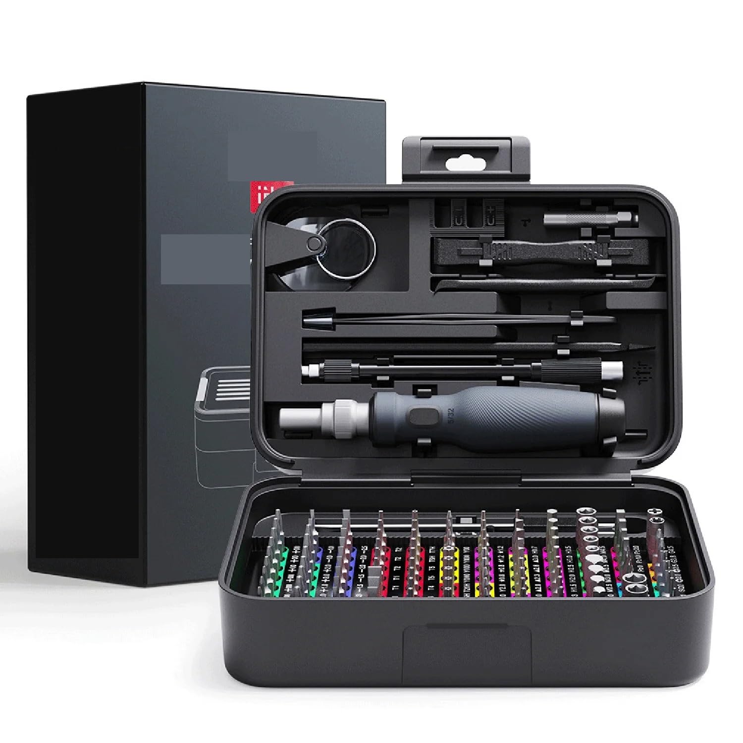 Set Attrezzi da Lavoro Set di cacciaviti precisione con identificazione codice colore 132 in 1 Kit strumenti riparazione micro magnetici scatola immagazzinaggio