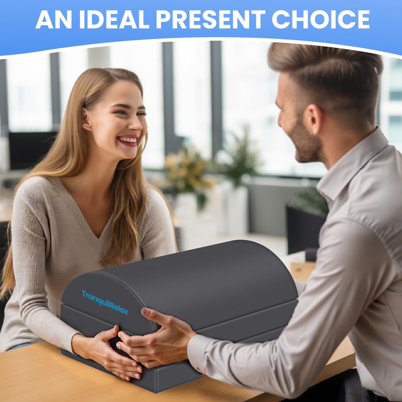 TranquilRelax Reposapiés para debajo del escritorio en el trabajo, accesorios de juegos, taburete con 3 alturas ajustables y funda lavable, cómodos accesorios de escritorio de oficina, reposapiés para