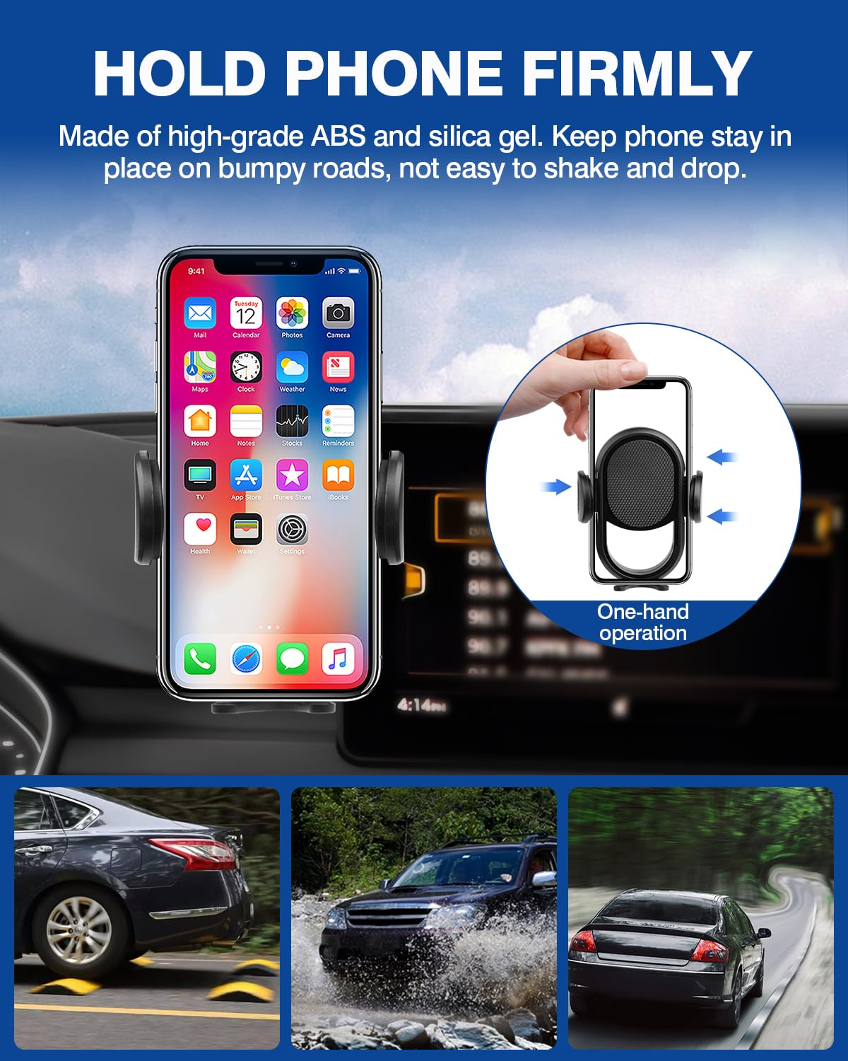 Autorder Dopasowany do uchwytu na telefon samochodowy 2017-2019 Audi A4/2018-2020 Q5 akcesoria uchwyt na telefon 7-calowy ekran telefonu komórkowego kołyski samochodowe bez użycia rąk obrót o 360